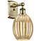 Ballston Preston 12" High Antique Brass Sconce With Mercury Bulb Shade