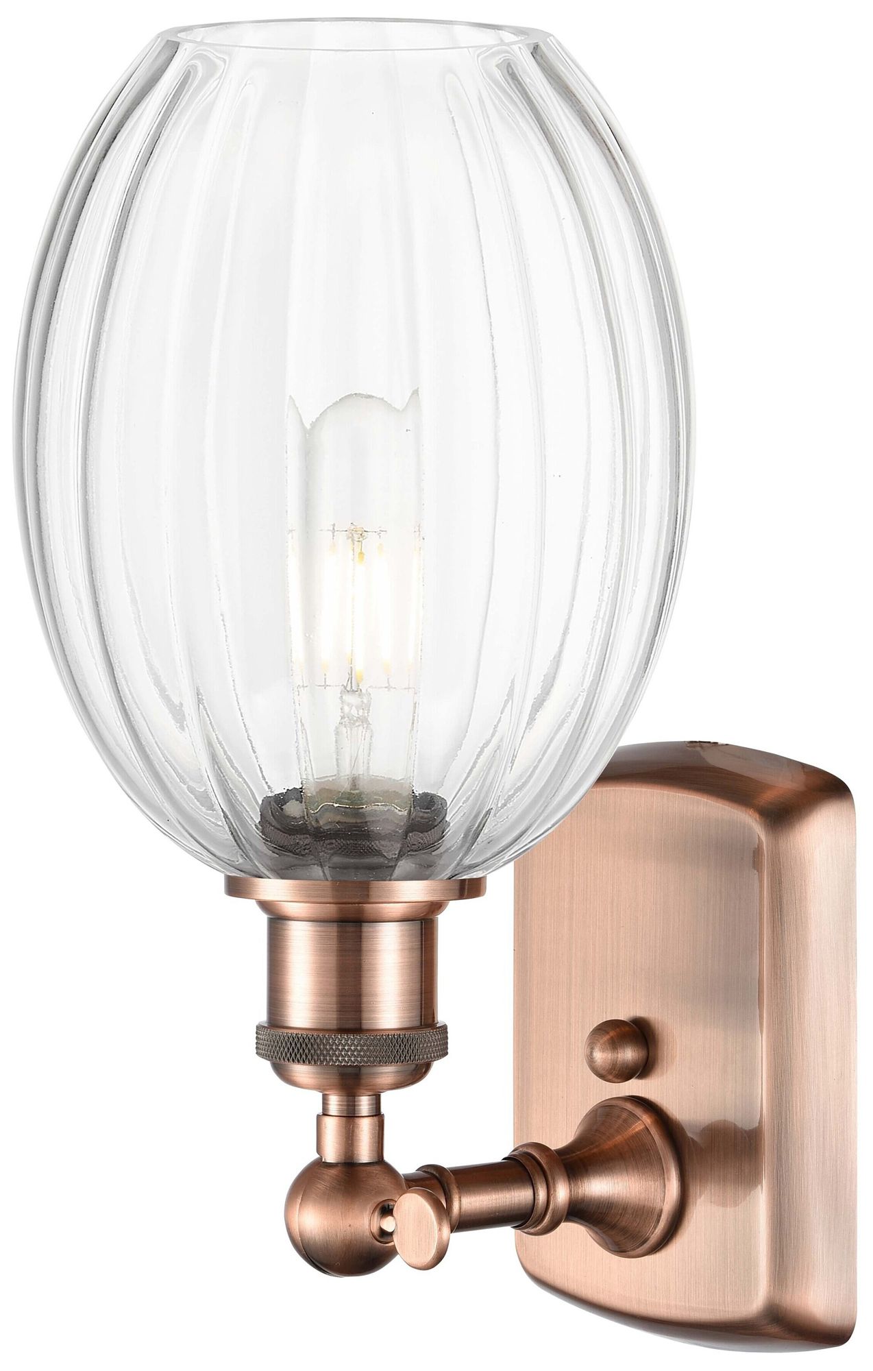 Image 2 Ballston Preston 12" High Antique Copper Sconce With Clear Bulb Shade more views