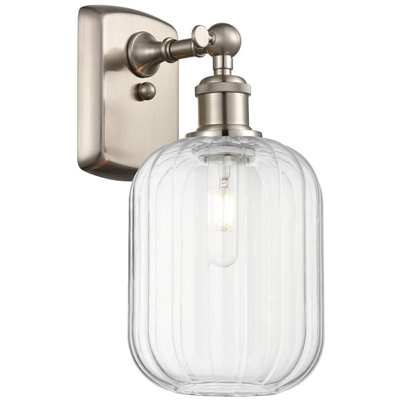 Image 1 Ballston Preston 13"H Brushed Satin Nickel Sconce With Clear Jar Shade