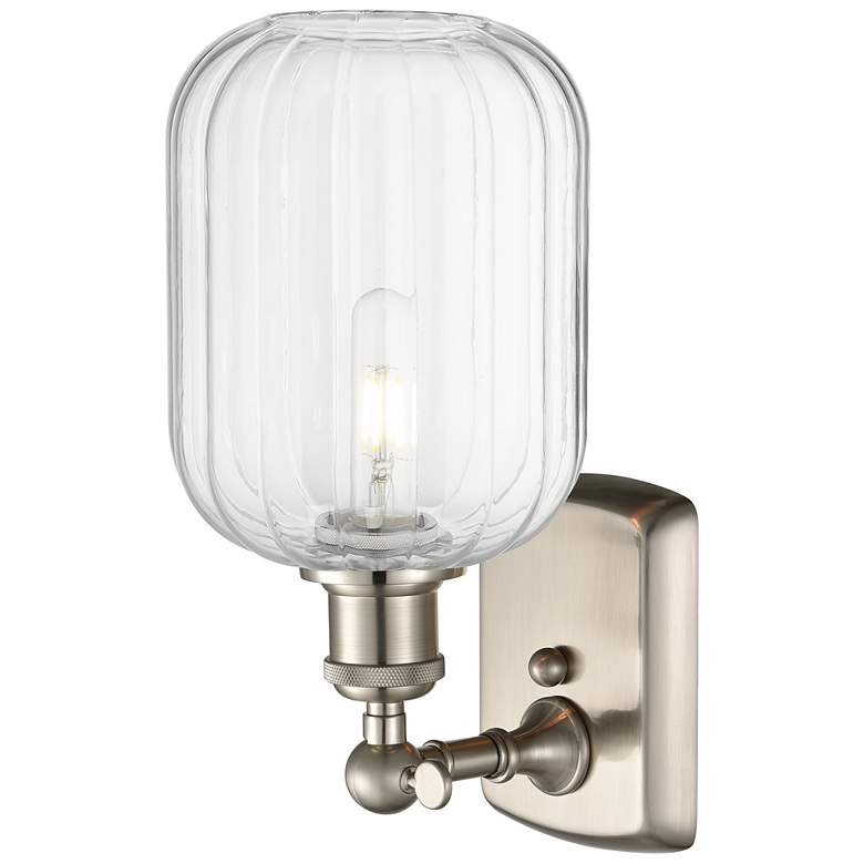 Image 2 Ballston Preston 13"H Brushed Satin Nickel Sconce With Clear Jar Shade more views