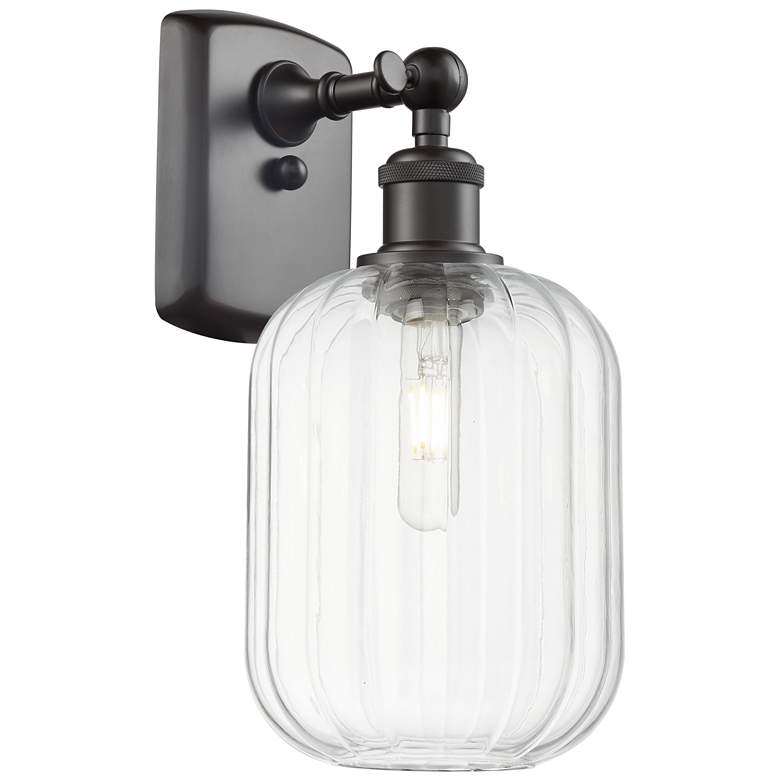 Image 1 Ballston Preston 13"H Oil Rubbed Bronze Sconce With Clear Jar Shade