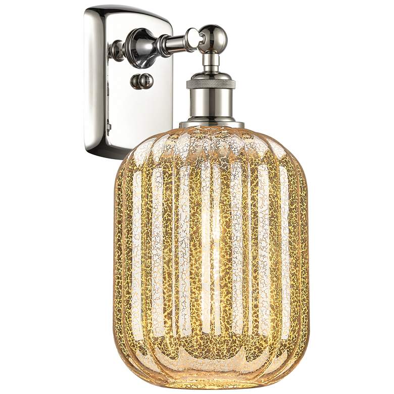 Image 1 Ballston Preston 13"H Polished Nickel Sconce With Mercury Jar Shade