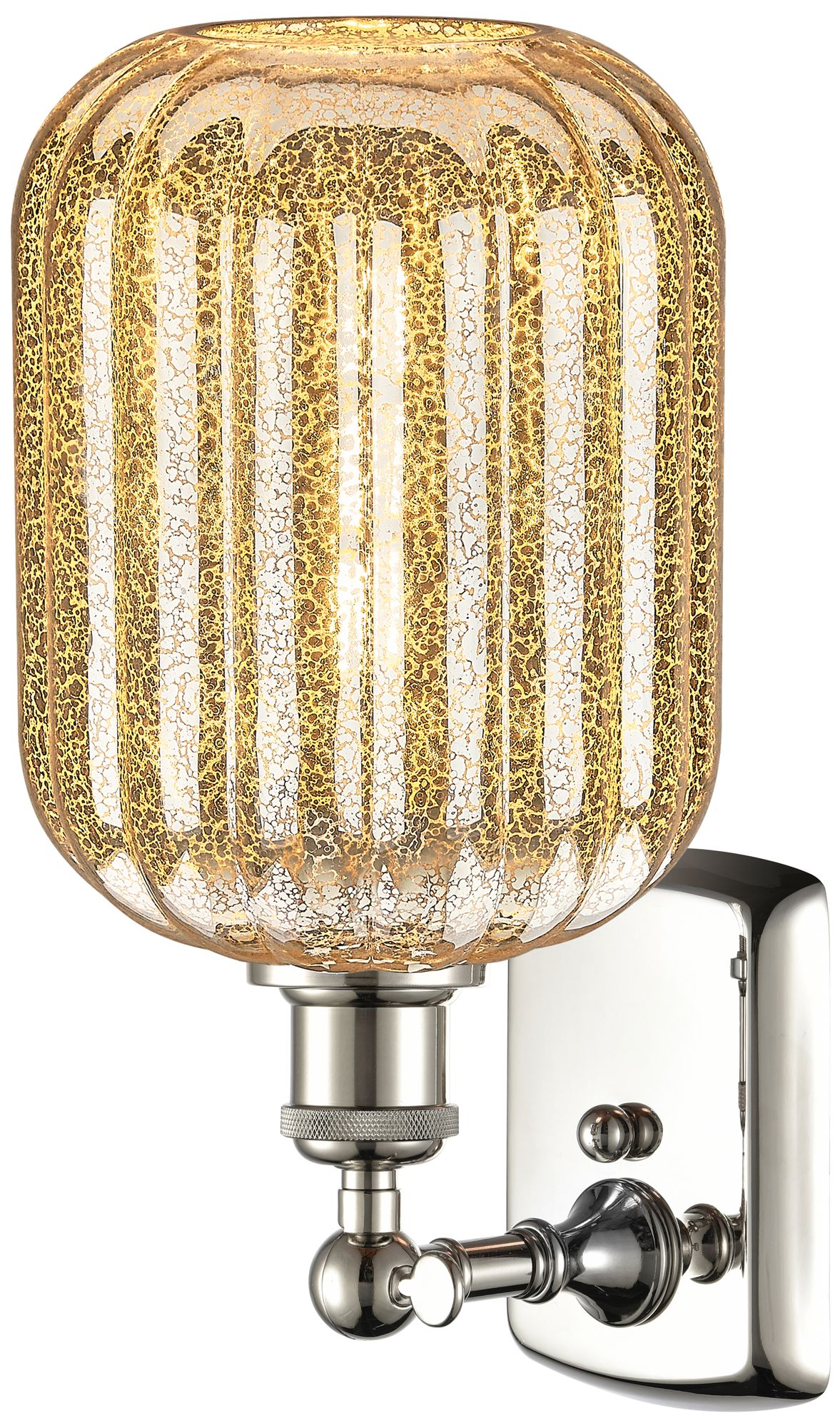 Image 2 Ballston Preston 13"H Polished Nickel Sconce With Mercury Jar Shade more views