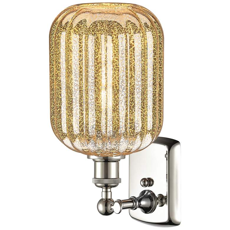 Image 2 Ballston Preston 13"H Polished Nickel Sconce With Mercury Jar Shade more views