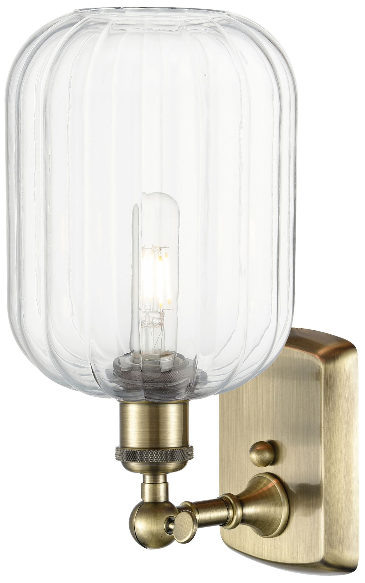 Image 2 Ballston Preston 13" High Antique Brass Sconce With Clear Jar Shade more views