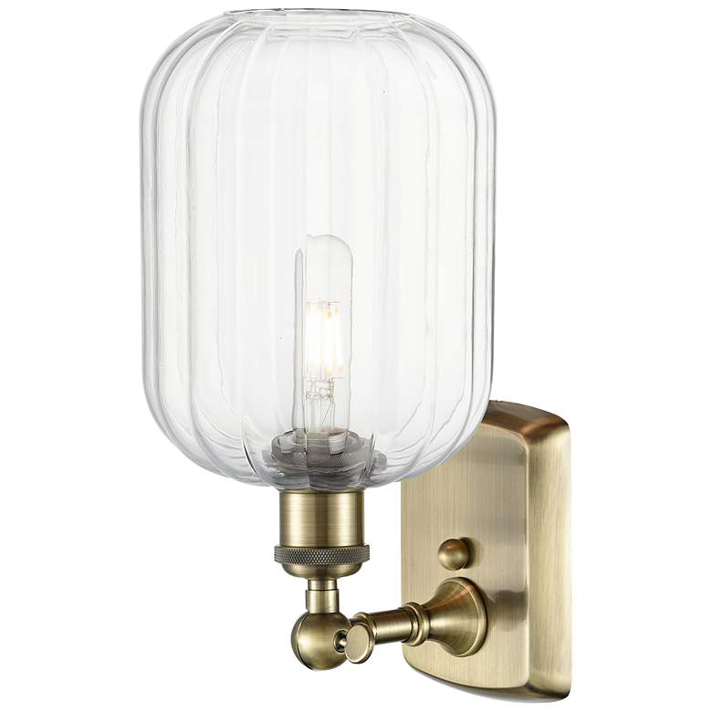 Image 2 Ballston Preston 13" High Antique Brass Sconce With Clear Jar Shade more views