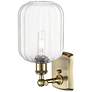 2_Ballston Preston 13" High Antique Brass Sconce With Clear Jar Shade more views