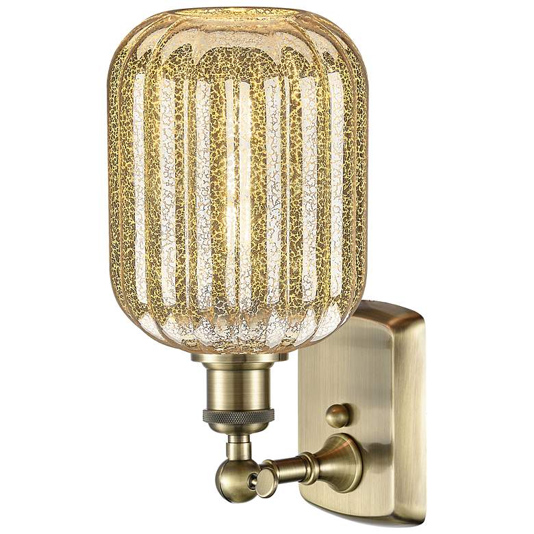 Image 2 Ballston Preston 13" High Antique Brass Sconce With Mercury Jar Shade more views