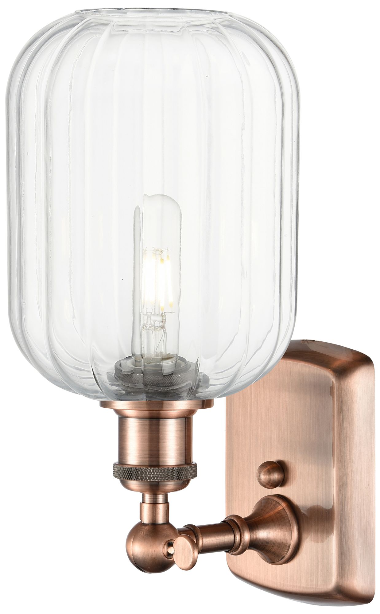 Image 2 Ballston Preston 13" High Antique Copper Sconce With Clear Jar Shade more views