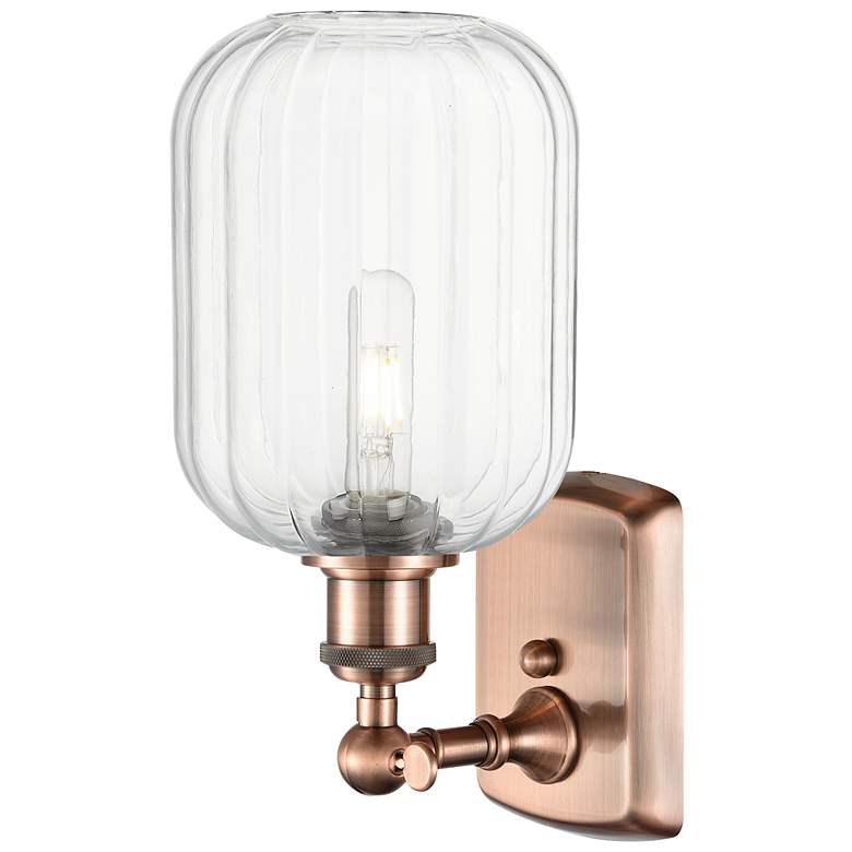 Image 2 Ballston Preston 13" High Antique Copper Sconce With Clear Jar Shade more views