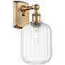 1_Ballston Preston 13" High Brushed Brass Sconce With Clear Jar Shade