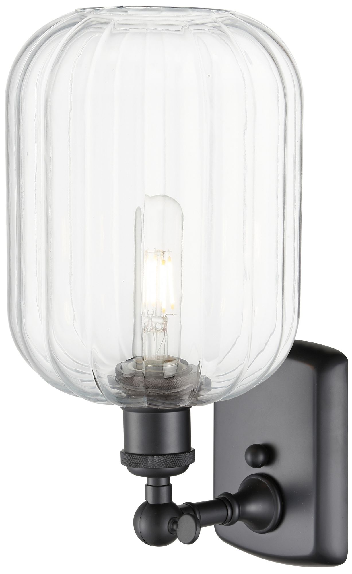 Image 2 Ballston Preston 13" High Matte Black Sconce With Clear Jar Shade more views