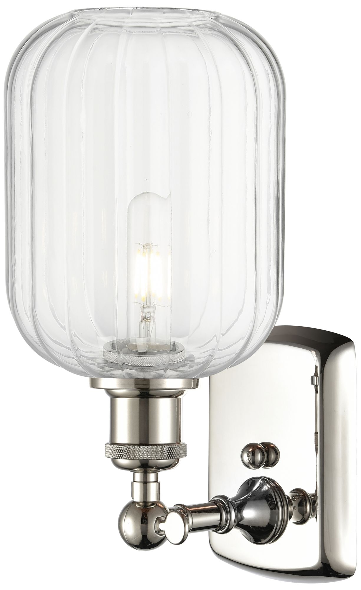 Image 2 Ballston Preston 13" High Polished Nickel Sconce With Clear Jar Shade more views