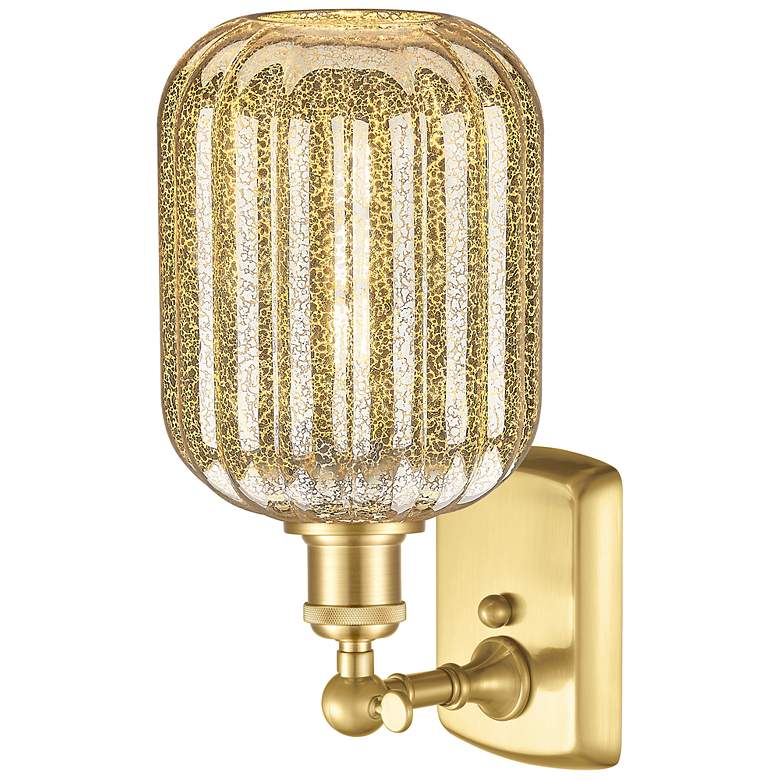 Image 2 Ballston Preston 13" High Satin Gold Sconce With Mercury Jar Shade more views