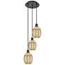 1_Ballston Preston 13"W 3 Light Black Cord Pendant w/ Mercury Bulb Shade