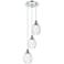 Ballston Preston 13"W 3 Light Chrome Cord Pendant w/ Clear Bulb Shade