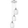 Ballston Preston 13"W 3 Light Chrome Cord Pendant w/ Clear Jar Shade