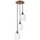 Ballston Preston 13"W 3 Light Copper Cord Pendant w/ Clear Bulb Shade