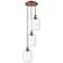 Ballston Preston 13"W 3 Light Copper Cord Pendant w/ Clear Jar Shade