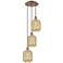 Ballston Preston 13"W 3 Light Copper Cord Pendant w/ Mercury Jar Shade