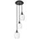 Ballston Preston 13"W 3-Lt Black Brass Cord Pendant w/ Clear Bulb Shade