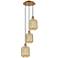 Ballston Preston 13"W 3-Lt Brushed Brass Cord Pendant w/ Mercury Jar Shade