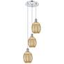 1_Ballston Preston 13"W 3-Lt Chrome Cord Pendant w/ Mercury Bulb Shade