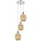 Ballston Preston 13"W 3-Lt Chrome Cord Pendant w/ Mercury Bulb Shade