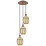 1_Ballston Preston 13"W 3-Lt Copper Cord Pendant w/ Mercury Bulb Shade