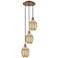 Ballston Preston 13"W 3-Lt Copper Cord Pendant w/ Mercury Bulb Shade