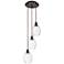 Ballston Preston 13"W 3-Lt Oiled Bronze Cord Pendant w/ Clear Bulb Shade
