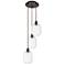 Ballston Preston 13"W 3-Lt Oiled Bronze Cord Pendant w/ Clear Jar Shade