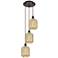 Ballston Preston 13"W 3-Lt Oiled Bronze Cord Pendant w/ Mercury Jar Shade