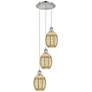 1_Ballston Preston 13"W 3-Lt Polish Nickel Cord Pendant w/ Mercury Bulb Shade