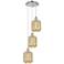Ballston Preston 13"W 3-Lt Polish Nickel Cord Pendant w/ Mercury Jar Shade