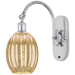 Ballston Preston 15"H Chrome Swiveling Sconce w/ Mercury Bulb Shade