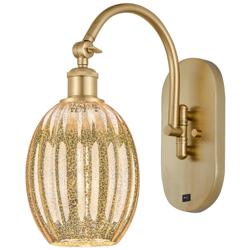 Ballston Preston 15"H Gold Swiveling Sconce w/ Mercury Bulb Shade