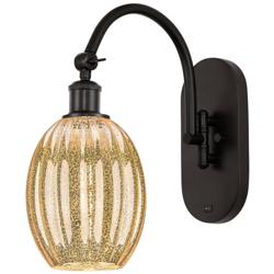 Ballston Preston 15"H Oiled Bronze Swivel Sconce w/ Mercury Bulb Shade