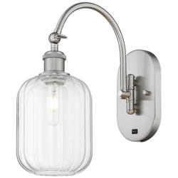 Ballston Preston 16"H Brushed Nickel Swivel Sconce w/ Clear Jar Shade