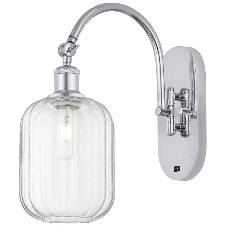 Image 1 Ballston Preston 16"H Chrome Swiveling Sconce w/ Clear Jar Shade