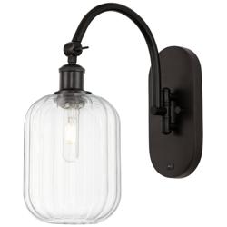 Ballston Preston 16"H Oiled Bronze Swiveling Sconce w/ Clear Jar Shade