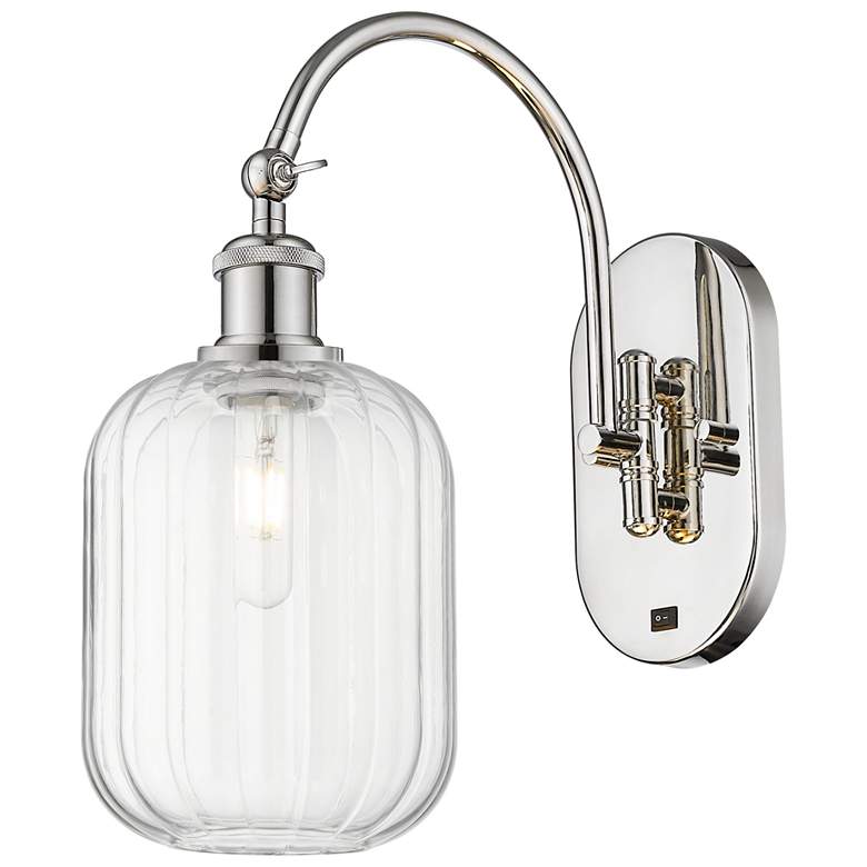 Image 1 Ballston Preston 16"H Polished Nickel Swivel Sconce w/ Clear Jar Shade