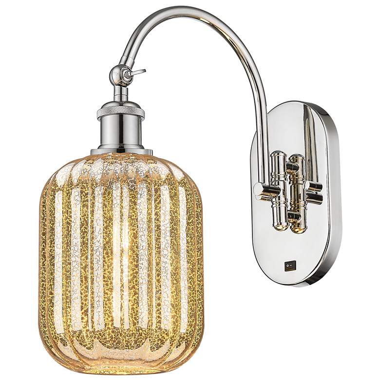 Image 1 Ballston Preston 16"H Polished Nickel Swivel Sconce w/ Mercury Jar Shade