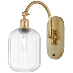 Ballston Preston 16"H Satin Gold Swiveling Sconce With Clear Jar Shade