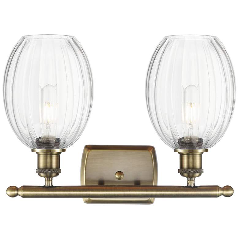 Image 2 Ballston Preston 16"W 2 Light Brass Vanity Light With Clear Bulb Shade more views
