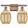 Ballston Preston 16"W 2 Light Copper Bath Light w/ Mercury Bulb Shade