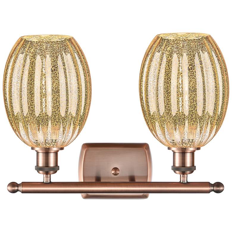 Image 2 Ballston Preston 16"W 2 Light Copper Bath Light w/ Mercury Bulb Shade more views