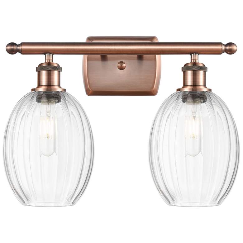 Image 1 Ballston Preston 16"W 2 Light Copper Bath Light With Clear Bulb Shade
