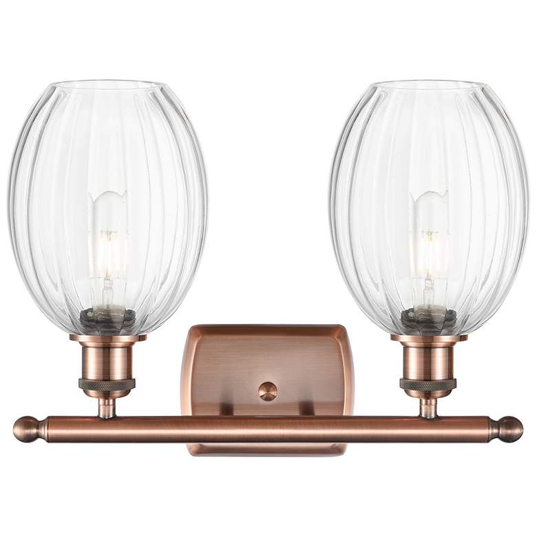 Image 2 Ballston Preston 16"W 2 Light Copper Bath Light With Clear Bulb Shade more views