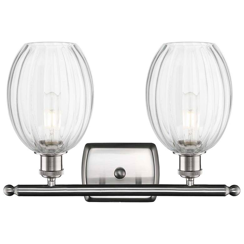 Image 2 Ballston Preston 16"W 2 Light Nickel Bath Light w/ Clear Bulb Shade more views
